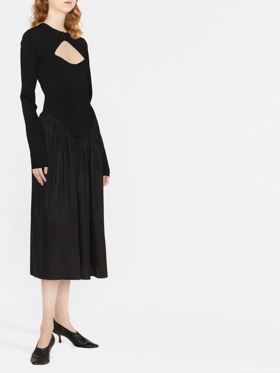 Cheap long-sleeved Stella dress McCartney midi panelled Women 0721